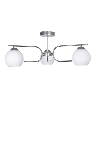 Modavize Aloha Modern Design Living Room Bedroom Kitchen Gray Color 3-Piece Chandelier with White Glass