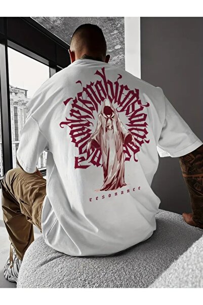 LOTS MODA Ανδρικό μπλουζάκι Resonance Streetwear Graphic Tee - Λευκό με μπορν...