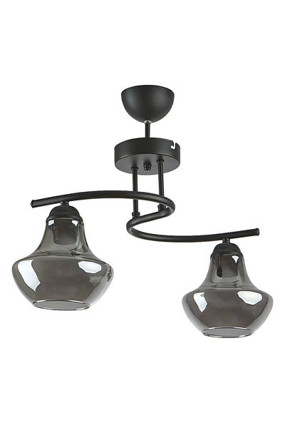 Modavize Fuji Special Design - Living Room and Bedroom Black Smoke 2-Piece Chandelier Glass Set