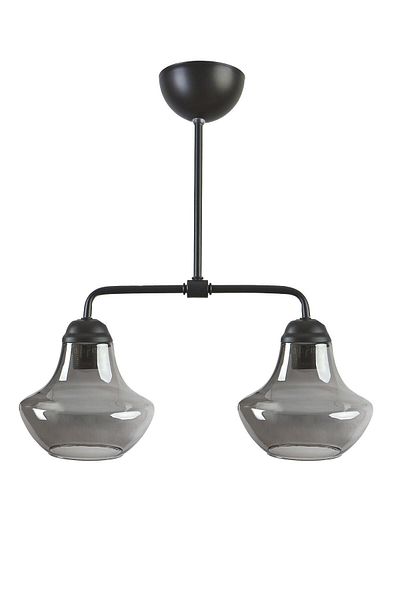 Modavize Star Modern Design - Living Room and Bedroom - Black Color Smoked Glass 2-Piece Chandelier