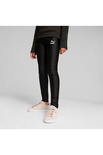 Puma Youth Girls T7 High Waist Shiny Leggings - Black