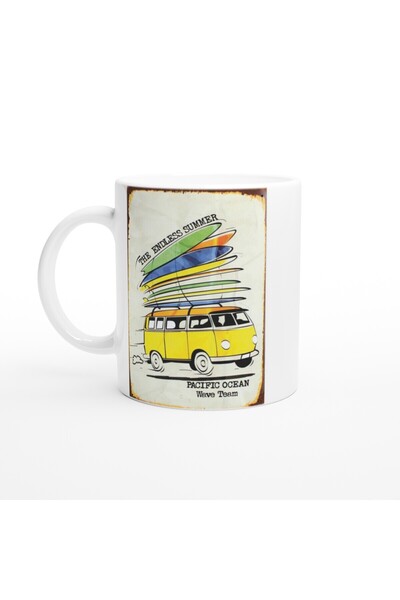 MESCHAIN كوب مطبوع عليه حافلة صغيرة لركوب الأمواج من لا نهاية لها في الصيف