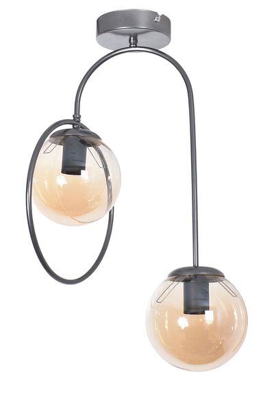 Modavize Bali Modern Living Room - Gray Colored 2-Piece Chandelier - Kitchen and Bedroom Glass Honey