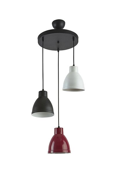 Modavize Enzo Modern Design - Cafe Kitchen Black Claret Red White 3-Piece Chandelier Set