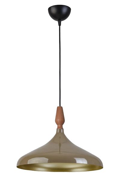 Modavize Nil Modern Design Wooden Detailed Metal Cafe - Kitchen Brown Single Chandelier (35 cm)