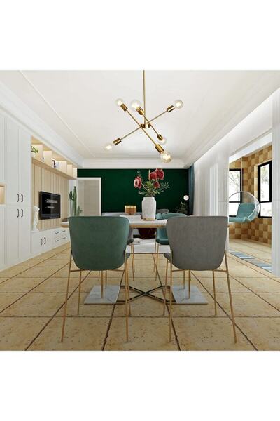 Modavize Eliza Modern Salon - Mutfak - Yatak Odası Eskitme Renk 6 Lı Avize (AMPULSÜZ)