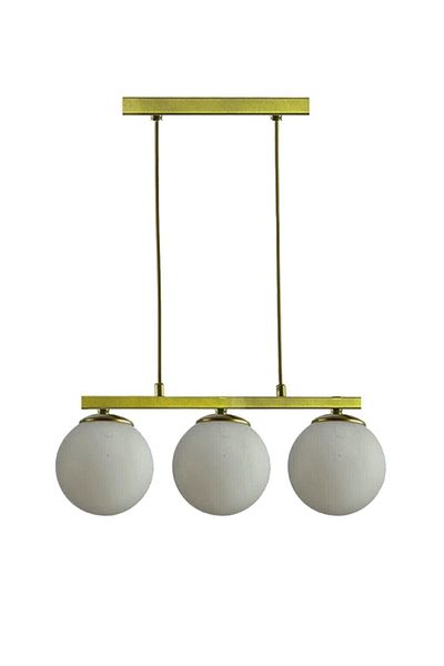 Modavize Caesar White Living Room - Antique Glass Modern Design 3-Piece Chandelier - Kitchen and Bedroom