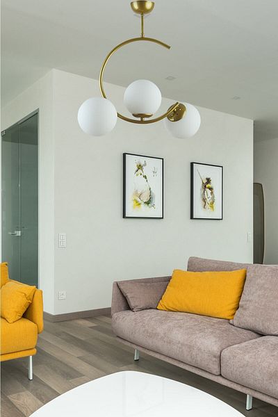 Modavize Julia Special Design - Gold Antique White Glass 3-Piece Chandelier Set for Living Room, Kitchen, Bedroom
