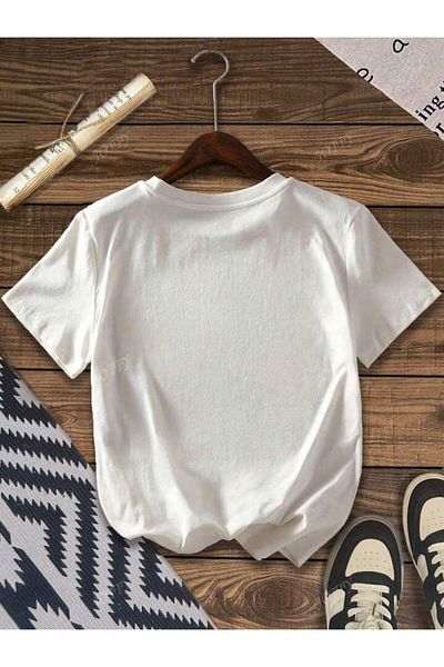 trendgar Μπλουζάκι με στάμπα Star Leopard Λευκό oversize