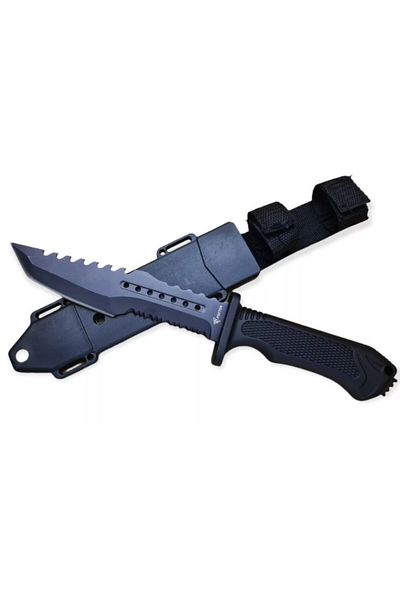 Foxter Cutit militar tactic, 31 cm, teaca, negru