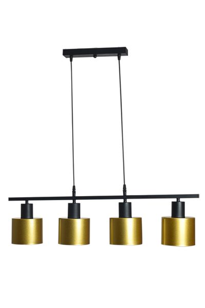 Modavize Faber Profile Set of 4 Black and Gold Colored Modern Cafe Kitchen Living Room Pendant Lamp Chandelier - Special Design