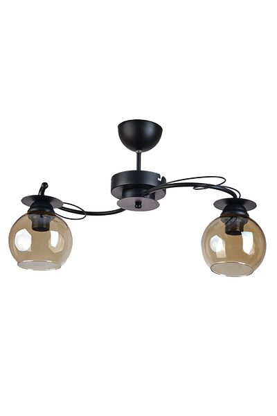 Modavize Bolivar Modern Design - Black Honey Glass 2-Piece Chandelier for Living Room and Kitchen