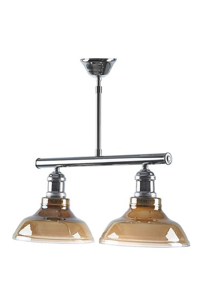 Modavize Poyraz Modern Decorative - Smoked Glass Row 2-Piece Chrome Chandelier - Living Room and Kitchen Bedroom