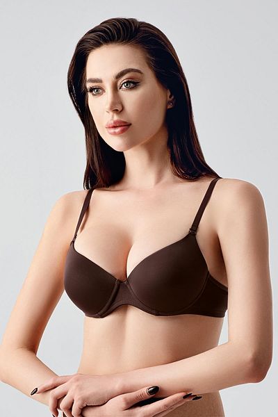 C&City Σουτιέν με επένδυση Push-up C17015 Καφέ