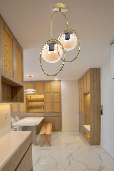 Modavize Simon Modern Living Room - Set of 2 Antique Colored Chandelier for Bedroom and Kitchen