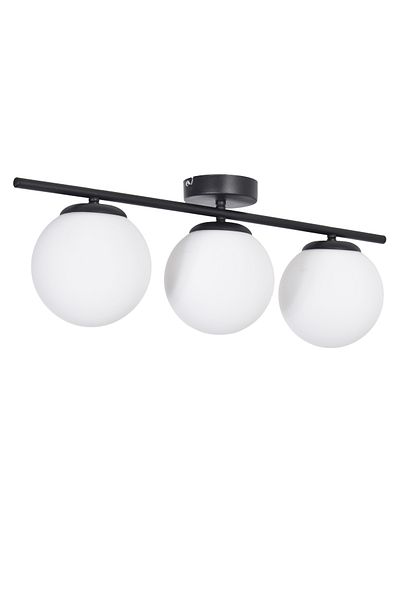 Modavize Nika Modern Living Room - 3-Piece White and Black Glass Chandelier - Kitchen and Bedroom
