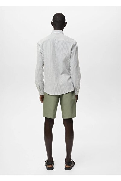 MANGO Man Regular fit çizgili dokulu gömlek