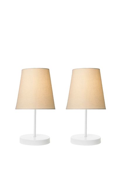 Modavize Modern Metal Leg Marla Head Table Lamp - Set of 2 Lampshades