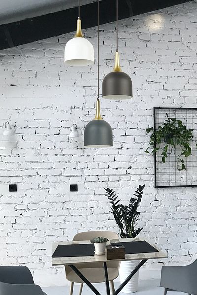 Modavize Reina 3-Piece Anthracite Black and White Pendant Lamp Set - Special Design Modern Decorative Cafe Kitchen Living Room