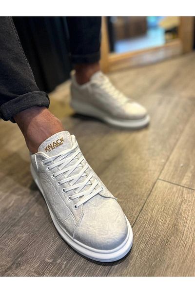 Byshoes Knack High Sole Casual Shoes 044 White (Patterned)