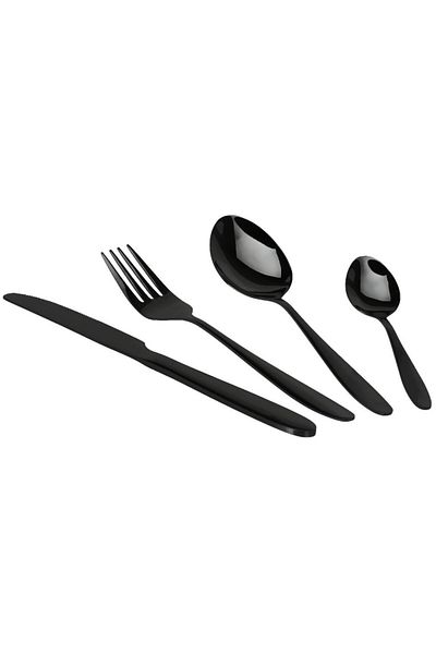 Excellent 24-piece stainless steel cutlery set BLACK
