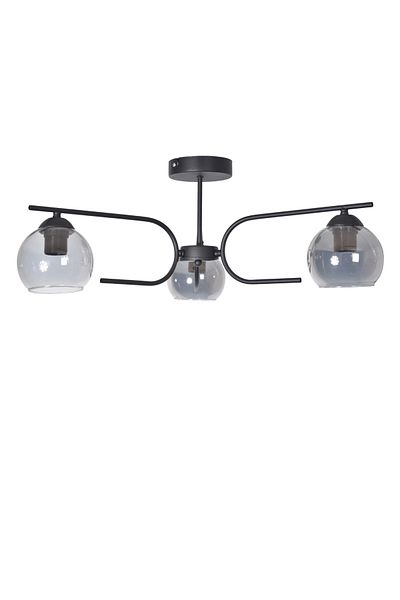 Modavize Aloha Modern Design Living Room Bedroom Kitchen Black Color Smoked Glass 3-Piece Chandelier