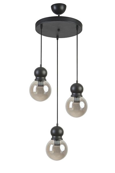 Modavize Rio Modern Design - Black Smoke 3-Piece Chandelier Set, For Cafe, Kitchen and Living Room