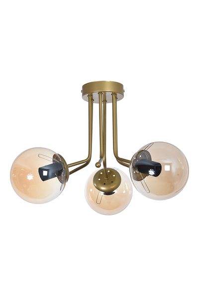 Modavize Daisy 3-Piece Chandelier - Modern Design, Antique Color Honey Glass - For Living Room, Kitchen and Bedroom