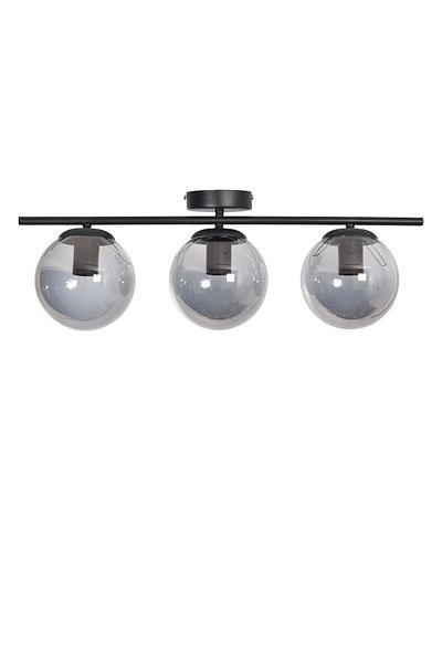 Modavize Nika Modern Living Room - 3-Piece Smoked Glass Chandelier - Black Body Bedroom