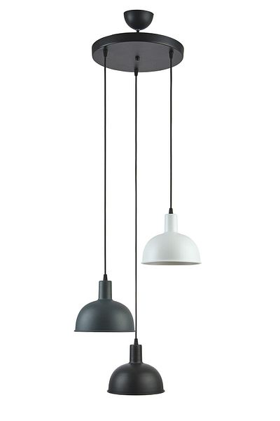 Modavize Marley Black-White-Anthracite 3-Piece Pendant Chandelier - Special Design Modern Decorative Cafe-Kitchen