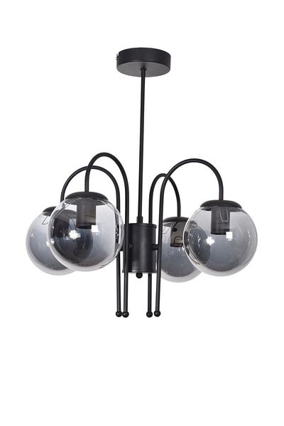 Modavize Zerrin Modern Design Living Room Dining Room Kitchen Black Color Smoked Glass Pendant Lamp 4-Piece Chandelier