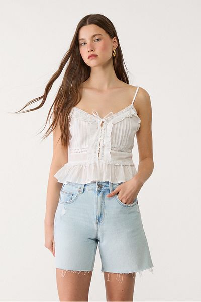 Stradivarius Ruffled strappy top