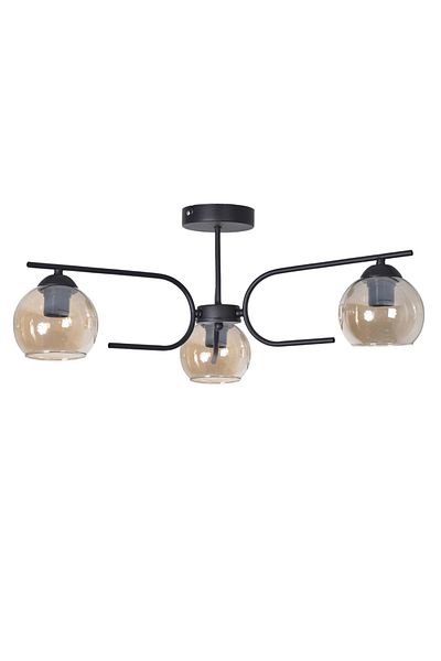 Modavize Aloha Modern Design Living Room Bedroom Kitchen Black Color Honey Glass 3-Piece Chandelier