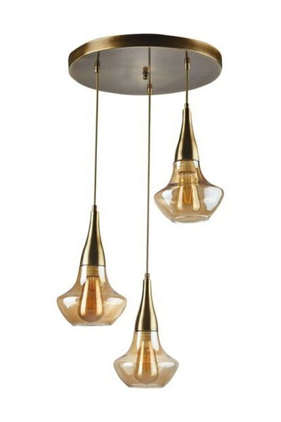 Modavize Fora 3-Piece Living Room Set - Rustic Modern Glass Pendant Chandelier for Kitchen and Bedroom