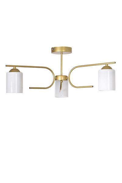 Modavize Aloha Modern Design Living Room Bedroom Kitchen Antique Color White Glass 3-Piece Chandelier