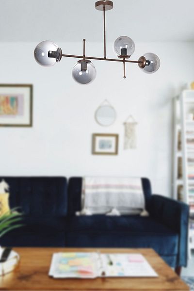 Modavize Feris Modern Design - Brown Smoke Glass 4-Piece Chandelier Set