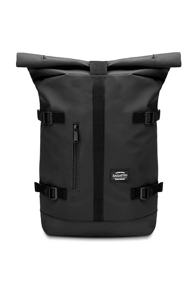 zagatto Rolltop Courier Backpack, Black, Unisex, Urban/school/tourist, 46–62x40x15 Cm, Zg862