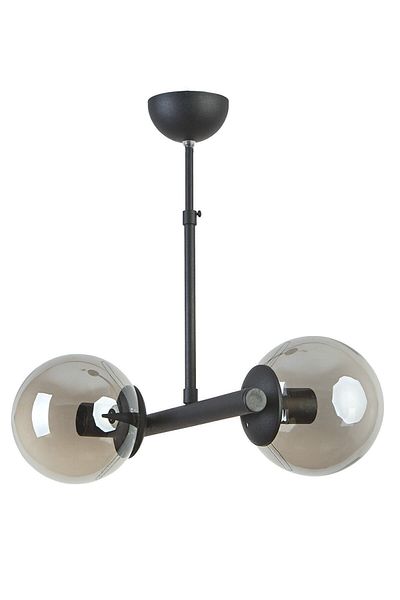 Modavize Salsa Black Smoked Glass 2-Piece Chandelier - Modern Cafe Kitchen Living Room Set