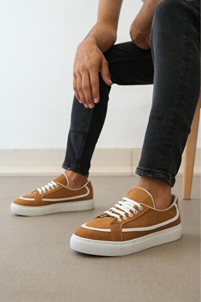Byshoes Ba0351 Boa Laced Leather Powder Casual Tan Color Sneakers
