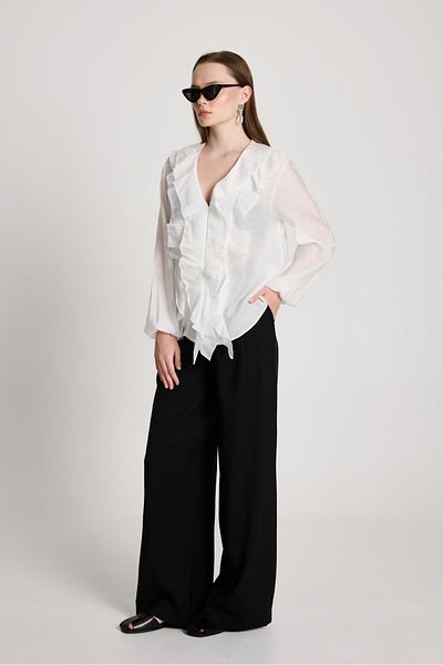 minaaise Esmee Ruffle Blouse White