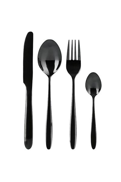 Excellent 24-piece stainless steel cutlery set BLACK