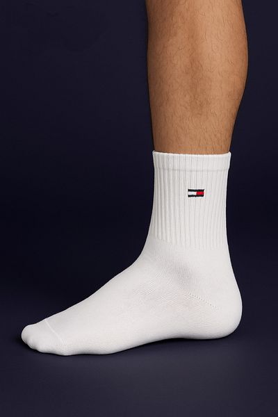 BELİNOPLUS Мъжки спортни чорапи от пениран памук, 6 броя, бял цвят
