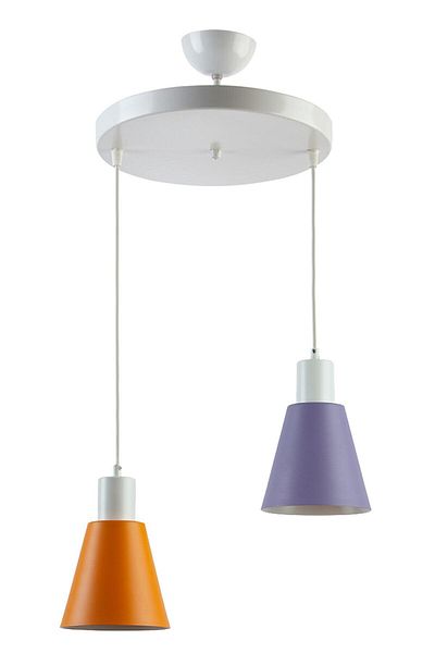 Modavize Pera Modern Decorative 2-Piece Pendant Lamp Chandelier - Orange Lilac Color, for Cafe Kitchen Living Room