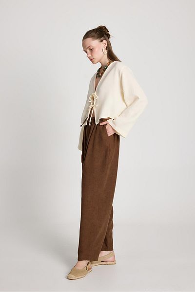 minaaise Pauline Linen Trousers Brown