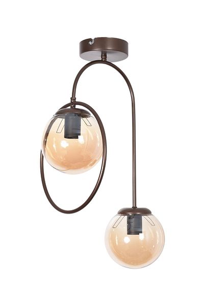 Modavize Bali Modern Living Room - 2-Piece Chandelier - Kitchen and Bedroom - Hall Brown Color Body Honey Glass