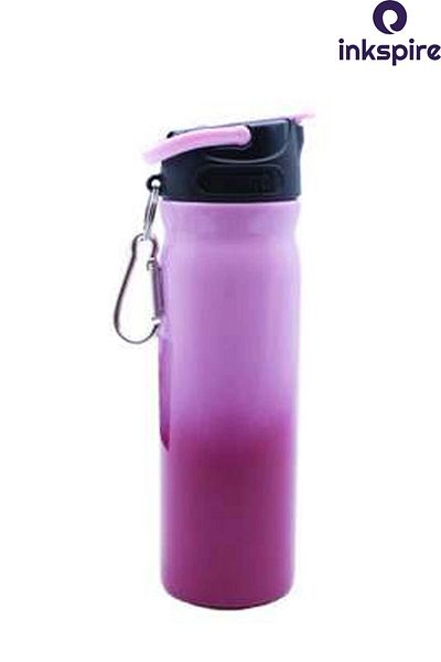 inkspire Quality Stainless Steel Color Transition Flask 500 ml Water Leak Proof Steel Water Bottle with Straw Does Not Create Odor
