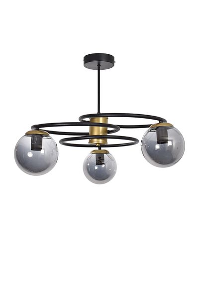 Modavize Planet Modern Design - Living Room Dining Room, Glass Black Pendant Lamp, 3-Piece Chandelier Set