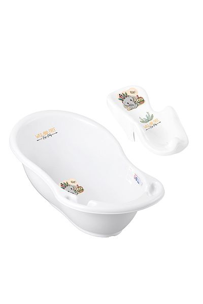 Tega Baby Set cadita copii alba Elefant 102 cm cu senzor de temperatura DZ-005 + suport anatomic cadita DZ-003