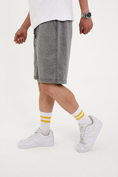 Pavotti Erkek Bermuda Şort Duble Paça Pike Kumaş (Geniş Kalıp)