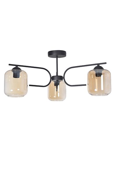 Modavize Aloha Modern Design Living Room Bedroom Kitchen Black Color Honey Glass 3-Piece Chandelier